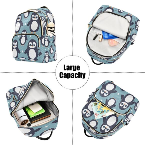 6749 Penguin Small Backpack Purse Travel Bag Lightweight Shoulder Bag main image 5
